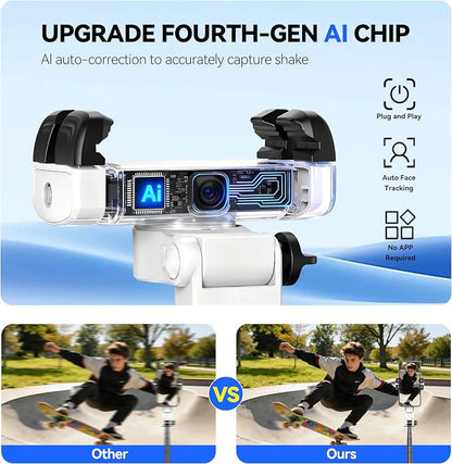 Auto Face Tracking Selfie Stick Tripod for iPhone with Light 360 Rotation That Follows Your Movement 70.9" Camera Tripod Stand with Remote for Content Creator Vlog Live Stream Video Recording