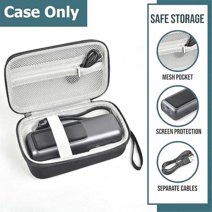 GWCASE Power Bank Travel Case, Custom Fit for Anker 25000mAh Portable Charger A1695 / Zolo 165W, Shockproof Hard Shell Storage Box with Inner Tray & Carry Strap (Black)