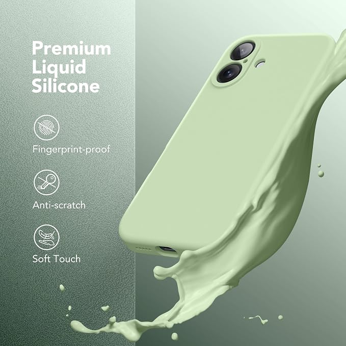 Magnetic for iPhone 16 Plus Case, Compatible with MagSafe, [Full Camera Protection][Screen Protector] Silicone Shockproof Protective Phone Case for iPhone 16 Plus 6.7", Matcha