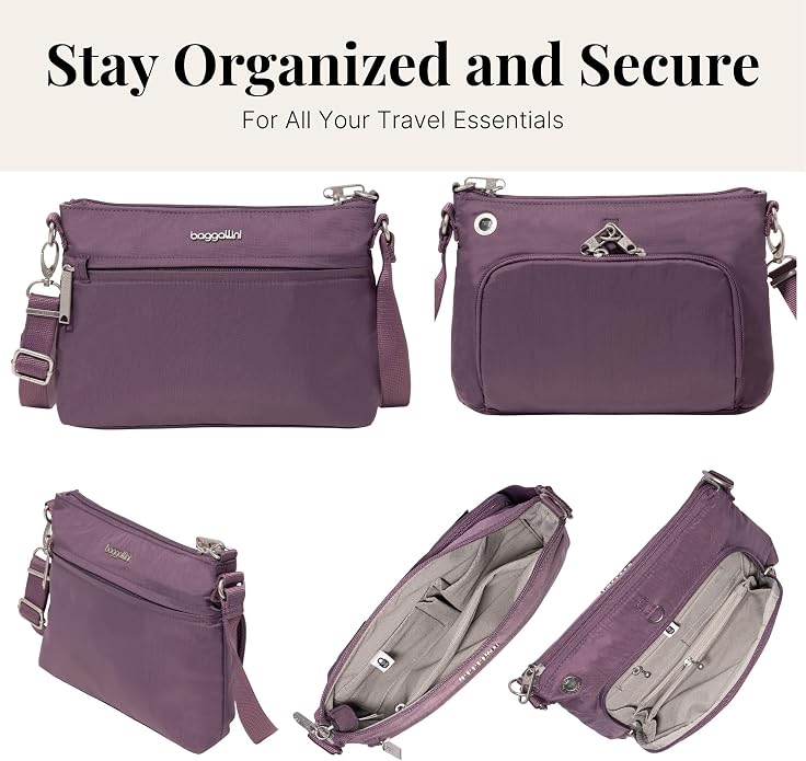 Baggallini womens Securtex Anti-theft Memento Crossbody Bag