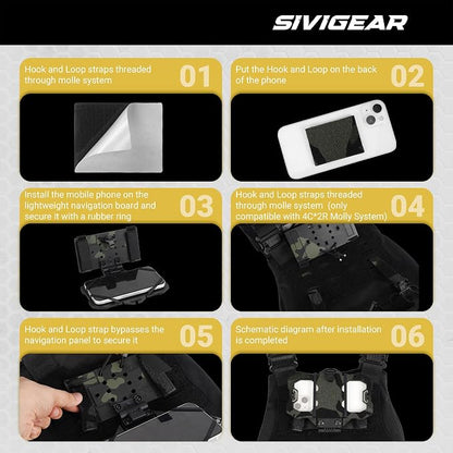 Tactical Phone Holder,Plate Carrier Phone Mount Not Block the Phone Camera Molle Phone Holder for Hunting,Duty,Hiking