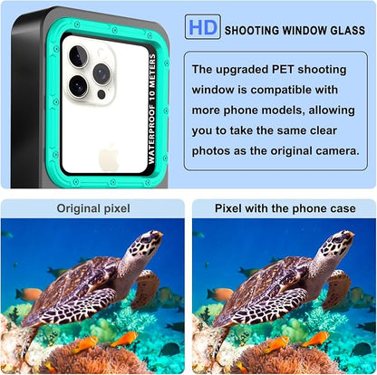 2026 Diving Snorkeling Phone Case for iPhone 17/16/15/14/13/12/11 Pro Max/XS/X Samsung Galaxy S26/S25/S24 Professional Scuba Dive Waterproof Underwater Photo Video Cover (4TH Gen, Teal)