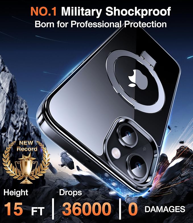 Chicfun 3-in-1 [Magnetic+Kickstand+Ring Holder] for iPhone 13 Case, iPhone 14 Case Compatible with MagSafe, Phone Case iPhone 13/14 with Stand Military Shockproof Protective Magnetic Cover