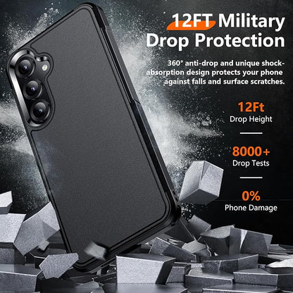 Red2Fire for Samsung Galaxy S25 Plus Case, [Military Grade Shockproof] Heavy Duty Full Body Protection Phone Case for S25 Plus Case 6.7 inch,Black