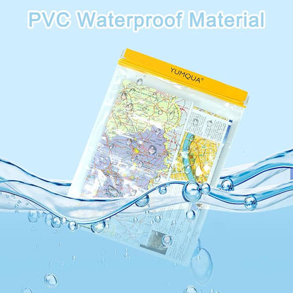 YUMQUA Waterproof Bags Large Size 3 Pack, Clear Watertight Pouch Holder for Document Map Camera Mobile Phone Car Key, fits Kayaking Boating Hiking Water Sports