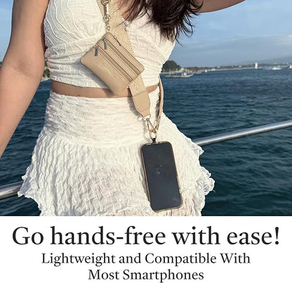Save the Girls Original Clip and Go Phone Strap Pattern - Crossbody Phone Strap Chain with Zipper Wallet Pouch