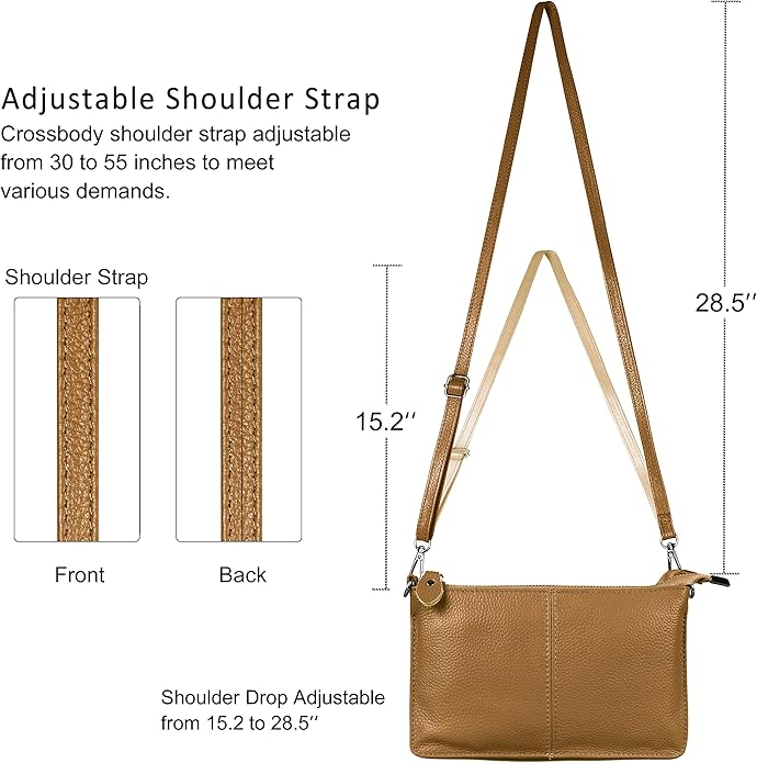 befen Genuine Leather Wristlet Clutch Wallet Purses Small Crossbody Bags for Women with RFID Blocking Card Slots