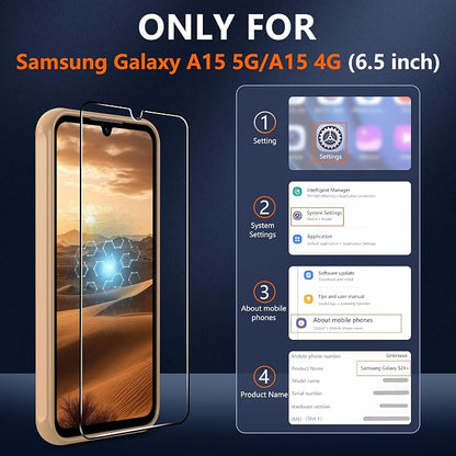 for Galaxy A15 5G Phone Case: Compatible for Samsung A15 5G Case [magsafe Fit] with 2PC Tempered Glass Screen Protector,Frosted Translucent Soft-Touch Skin & Military-Grade Protection for A 15,Gold
