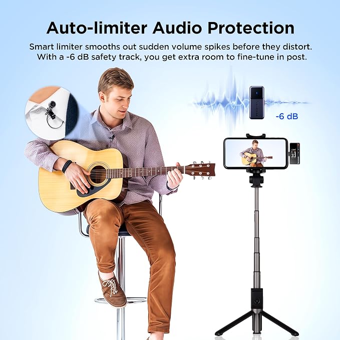 Saramonic Air Wireless Lavalier Microphones for for iPhone/Camera/Android/PC, Ultralight, 48kHz/24-bit,120dB Max SPL, 300m Range, Noise Cancelling, Lapel Microphone Wireless for Vlogging