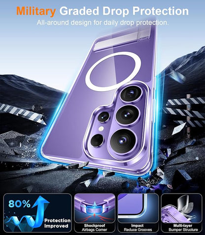 Magnetic for Samsung Galaxy S26 Ultra Case, [Innovate Stand][Military Grade Drop Protection][Non Slip][Non-Yellowing] Shockproof Phone Case for Galaxy S26 Ultra 2026 -Clear