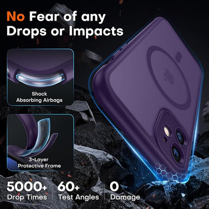 TOCOL for iPhone 11 Case, Compatible with Magsafe, Full Camera Protection, Built-in Magnets, Drop Protection, Translucent Matte Phone Case for iPhone 11 6.1 inch (Midnight Purple)