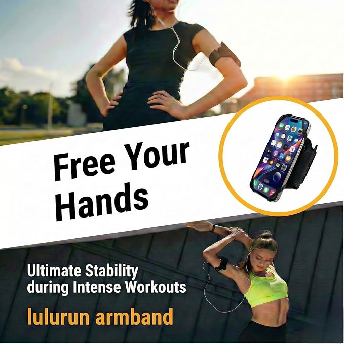 Running Armband Phone Holder 360°Rotatable for iPhone 17/16/15/14/13 Pro Max Plus Samsung Galaxy S25/S24/S23 with Card Pocket for Gym Workout Exercising Hiking Cycling Walking Jogging