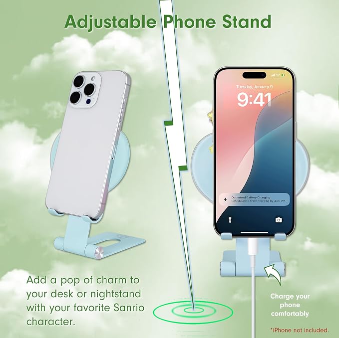 Sonix Character Phone Stand | Adjustable Cell Phone Holder, Desk Stand, Dock | Care Bears x Sesame Street Blue | Grumpy Bear & Oscar the Grouch