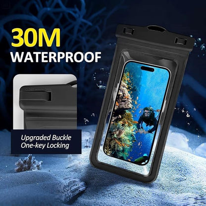MOLOPPO Waterproof Phone Pouch, with Interior Card Holder, Large Dry Phone Case for iPhone 17 16 15 14 13 Pro Max, Beach Vacation Essentials,1 Pack,Black