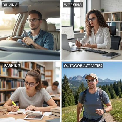 AI Smart 5.4 Bluetooth Glasses with Open Ear Speaker, Voice Assistant Compatible,Real-Time Translation,Auto Color-Changing Lenses for Business&Outdoor Activities.