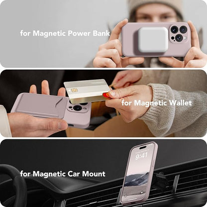 Magnetic for iPhone 13 Pro Max Case, Compatible with MagSafe, [Full Camera Protection][Screen Protector] Silicone Shockproof Protective Phone Case for iPhone 13 Pro Max 6.7", Hazel