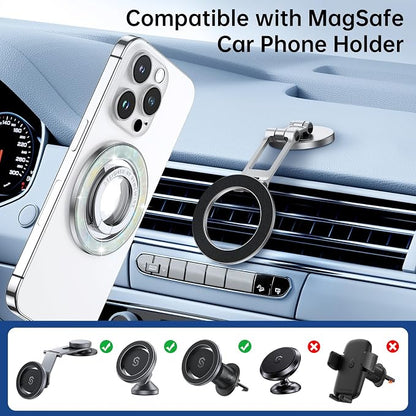 Syncwire Magnetic Phone Grip for MagSafe, Sparkle Ring Holder, Rotatable Kickstand Bling Ring Stand Removable MagSafe Accessories for iPhone 17 Pro Max 16 15 14 13, Android, Samsung etc.