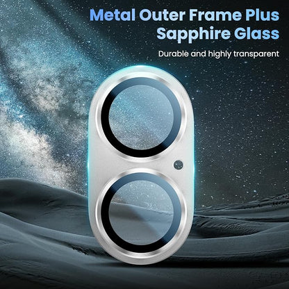 Uyiton Compatible with iPhone 17 Camera Lens Protector - [Not Easy to Break][Strong Adsorption][Case-Friendly] Metal Tempered Glass Rear Camera Screen Cover - White