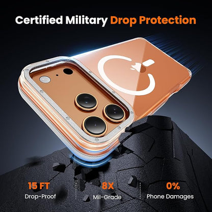 3 in 1 for iPhone 17 Pro Case Clear Bumper,Fits MagSafe, Yellowing-Resistant Acrylic Back, Shockproof Guard Corners, Military-Grade Protection for Phone Cover 6.3 inch
