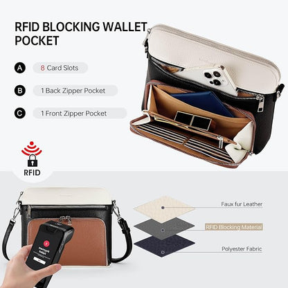 Crossbody Purses for Women Small Crossbody Bags for Women with Built in RFID Wallet