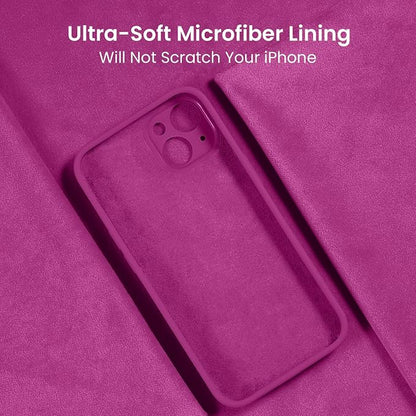 FireNova Designed for iPhone 15 Case, Silicone Upgraded [Camera Protection] Phone Case, Soft Anti-Scratch Microfiber Lining Inside, 6.1 inch, Shocking Pink