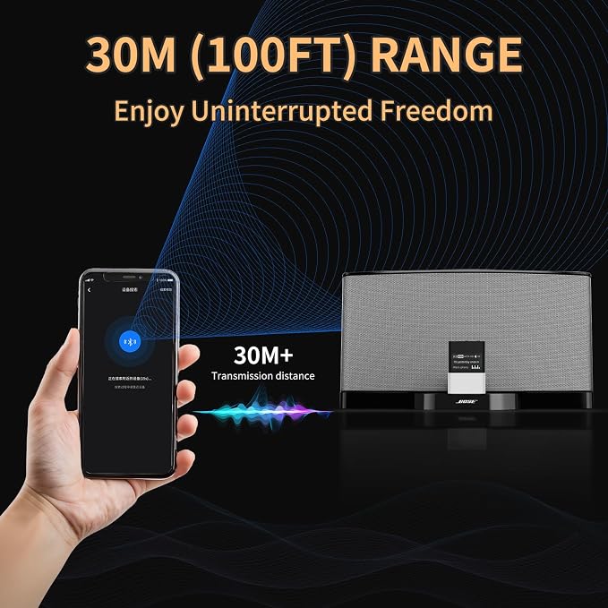 Bluetooth Adapter Receiver for Bose iPod Sounddock and 30 pin Music Docking Station with OLED Display, 3.5mm AUX
