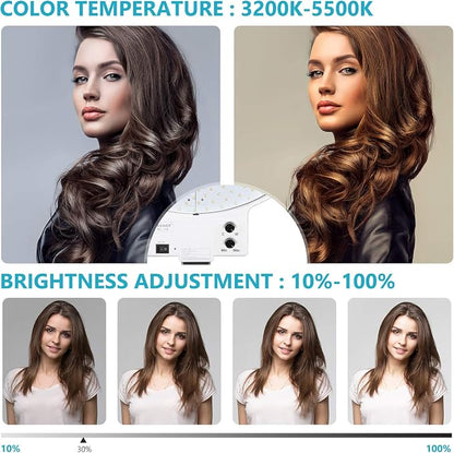 NEEWER 18 Inch Ring Light with Tripod Stand, 55W Large LED Ringlight, Cold Shoe Phone Holder Compatible with iPhone Camera for Video Recording Photography Streaming Selfie Makeup Studio Photo, RL-18