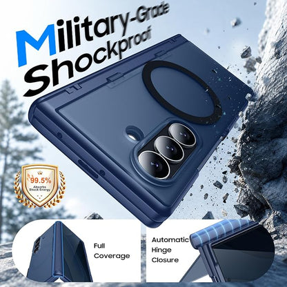 Red2Fire for Samsung Galaxy Z Fold 8 Ultra Case with Privacy Screen Protector, [Compatible with Magsafe], [Built-in Kickstand & Full Body Hinge Protection] Magnetic Slim Phone Case, Blue