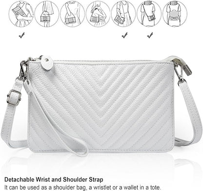 befen Genuine Leather Wristlet Clutch Wallet Purses Small Crossbody Bags for Women with RFID Blocking Card Slots