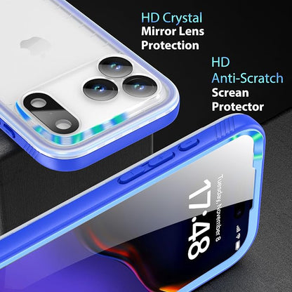 SPORTLINK for iPhone 17 Pro Case - IP68 Waterproof Military Protective Full Body Heavy Duty Shockproof 360 Sealed Dustproof with Camera Screen Protector Phone Cover for iPhone 17 Pro 6.3" Blue