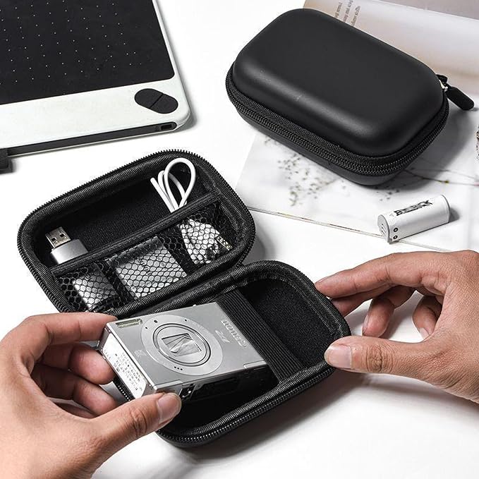 Charger Case,Mini Cable Organizer Cases,Pouch Case Bag,Small Charger Organizer,Waterproof Travel Storage Carrying Bag for USB Drives,Power Adapter,Earphones,Cords etc,Single-Layer,Black