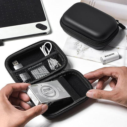 Charger Case,Mini Cable Organizer Cases,Pouch Case Bag,Small Charger Organizer,Waterproof Travel Storage Carrying Bag for USB Drives,Power Adapter,Earphones,Cords etc,Single-Layer,Black