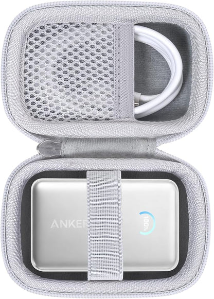khanka Hard Case for Anker Nano 10000mAh 45W/A1665/A1664 Power Bank,White | EVA Hard Shell, Easy Carry Handle, Secure Custom Fit for Anker Nano Power Bank, 10,000mAh Portable Charger, Case Only