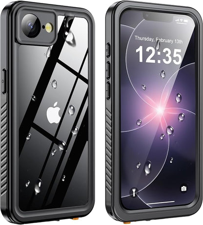 ANTSHARE for iPhone 17E/16E Case IP68 Waterproof, with Built-in Lens/Screen Protector, Military Drop Protection, Shockproof Rugged Phone Case for Swimming/Outdoor (6.1", Black/Clear)