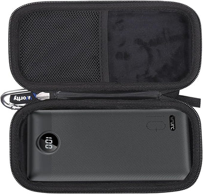 Case for VRURC/VEGER/FOCHEW/Charmast/citicr/GKUTW Portable Charger with Built-in Cables & AC Wall Plug 10000/12000/13800mAh Power Bank - Hard Protective Travel Carrying Storage Bag (Grey)