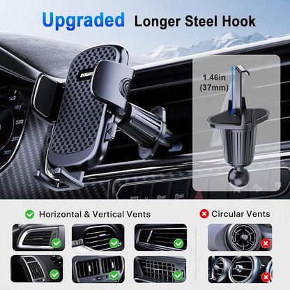 [2026 NEW] Car Phone Holder [Upgraded Strongest Suction & Clip] Cell Phone Mount for Dashboard Windshield Vent,Mobile Stand Base Truck Cradle for iPhone 17 Pro Max 16 15 14 13 12 X Samsung S25 Android