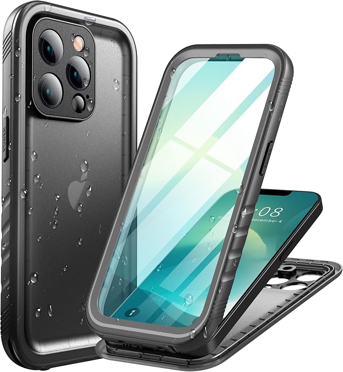 Cozycase TOP Military IP68 Waterproof Case for iPhone 13 Pro - Heavy Duty 360 Shockproof Full Body with Screen Camera Protector Double Water Dust Drop Proof Hard Rugged Bumper Tough Front Back Cover