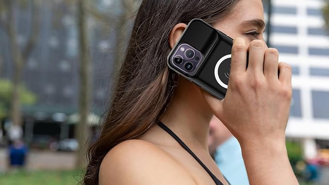 Wireless Charging Case for iPhone 14 Pro, 10000mAh High Capacity Portable Rechargeable Battery Case Wireless Charging Compatible with iPhone 14 Pro (6.1 inch) Extended Battery Charger Case (Black)