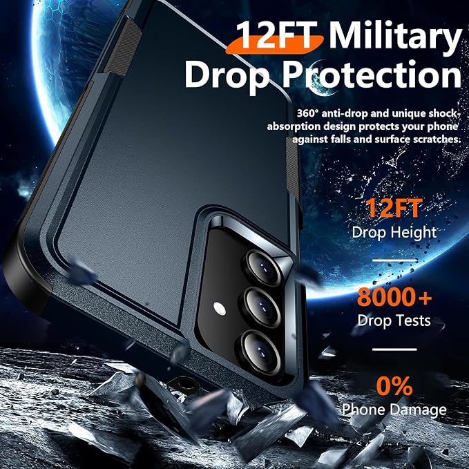Red2Fire Designed for Samsung Galaxy A16 5G Case, [Military Grade Drop Protection] Non-Slip Heavy Duty Full Body Shockproof Protection Phone Case Galaxy A16 5G Case,Dark Blue
