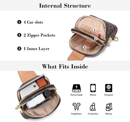 INICAT Small Sling Bag for Women Everyday & Travel Crossbody Bags Lightweight Cross Body Purses Vegan Leather