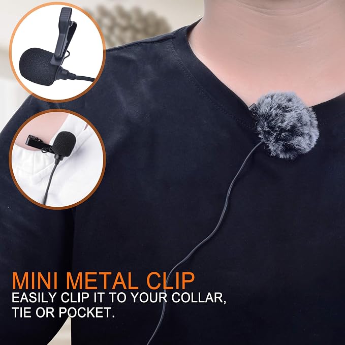 COMICA CVM-V02O Phantom Power Omnidirectional XLR Lavalier Lapel Microphone,14.76 fts Lapel Mic for Canon Sony Camcorders Zoom H4n H6 Tascam DR-60D/70D DR-100 Recorders Audio Mixer (1 Pack)