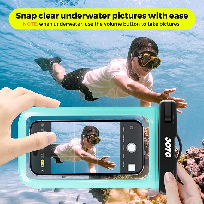JOTO 2 Pack Waterproof Phone Pouch Case Up to 7", IPX8 Underwater Phone Case Cellphone Dry Bag for iPhone 17/Air 16 15 14 13 12 Pro Max Xs Max XR X 8 7 6S Plus SE/Galaxy S24 S23 S22 -Green