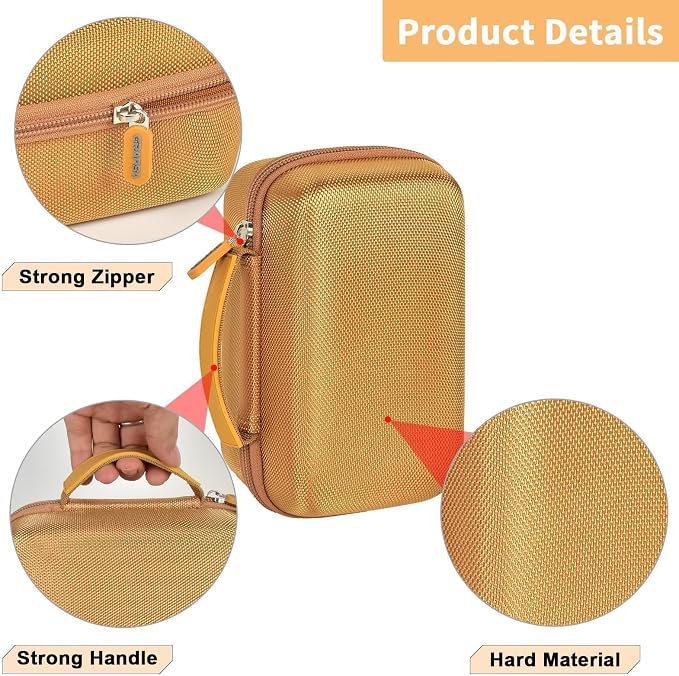 Laptop Power Bank Case for Anker 25000& Prime 27650, Gold | Organizes the Power Bank, Small Cables and 100W Charging Base; Larger 150W Charging Base Does Not Fit, Case Only