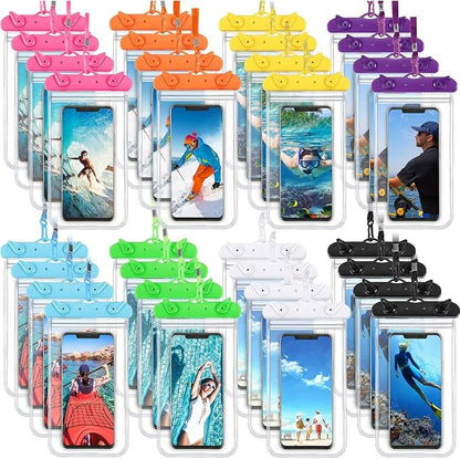 Weewooday 120 Pieces Waterproof Phone Pouch Bulk Universal Multicolor Cellphone Case Ipx8 Waterproof up to Smartphone 6.9 Inch for Cruise Gifts Beach Pool Party Outdoor Swimming Snorkeling