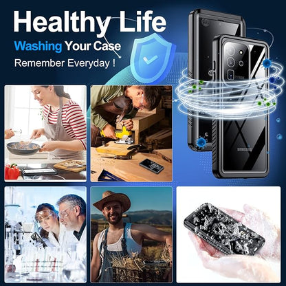 MOZOTER for Samsung Galaxy S20 Ultra Case Waterproof,[IPX8 Underwater Case][Full Body Shockproof & Military Dropproof]Clear Sound Quality Built-in Screen Protector for Samsung S20 Ultra 6.8 inch-Black