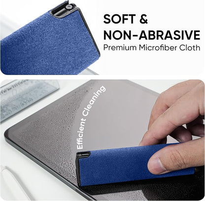 FLOLAB Clear Guard Screen Cleaner for iPhone, Mobile Phone, Laptop, Tablet, Spray and Microfiber Cloth All in one, Easy to Clean, Portable - Sapphire Blue