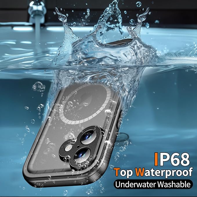 Cozycase for iPhone 17 Waterproof Case Full-Body Bumper Shockproof Dustproof Cases with Built-in Screen Protector &Camera Control Compatible with MagSafe,Drop Proof 17 Cover Frosted Black