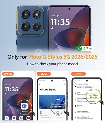 FNTCASE for Moto G Stylus 5G 2026 Case: Motorola G Stylus 2025 Case Magnetic Translucent Matte Shockproof Slim Phone Cover - Military Grade Drop Proof Anti-Fingerprint Protective Case (6.7 inch/Blue)