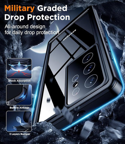 Temdan Designed for Samsung Galaxy S22 Ultra Case,Waterproof Built-in Lens & Screen Protector [Full Body Shockproof][Military Drop Proof][IP68 Underwater] Phone Case for S22 Ultra 5G-Blue (2022)