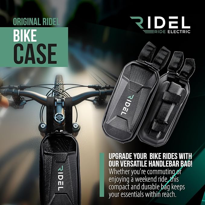 Ridel Bike Bag for Front Frame with Double Zippers - Water Resistant Handlebar Bag with 4 Adjustable Straps - Bike Bags for Bicycles Headtube Ideal for Storing Essentials Like Phone, Keys & Snacks